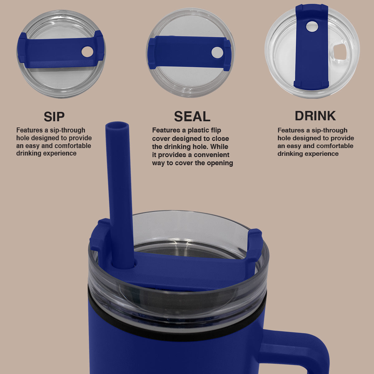 1200ml Polypropylene Enduro Mug - Navy - Image 4