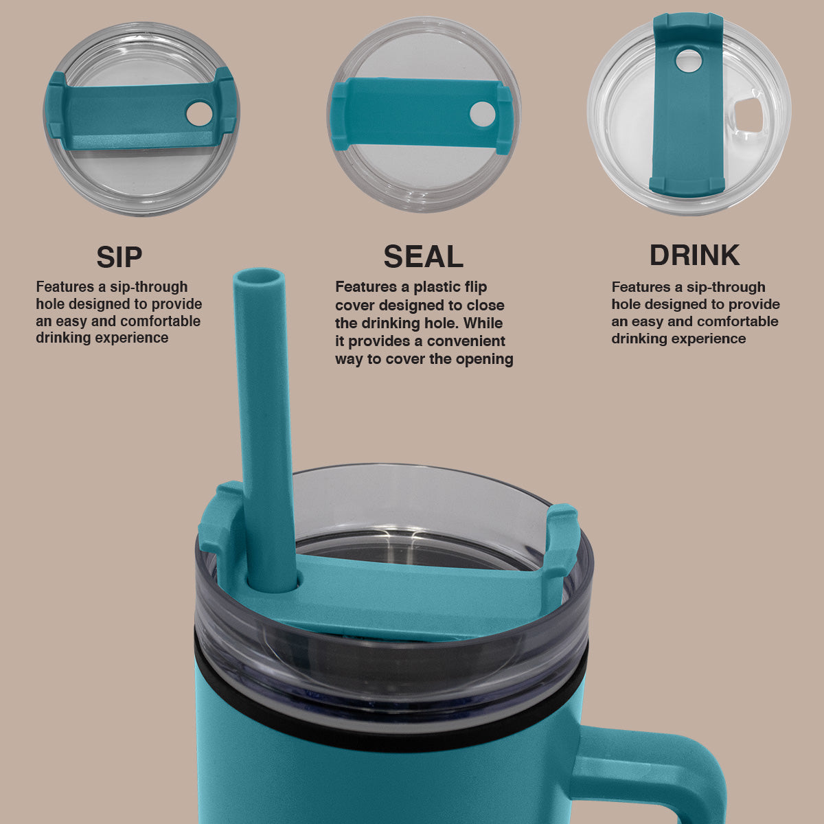 1200ml Polypropylene Enduro Mug - Turquoise - Image 4