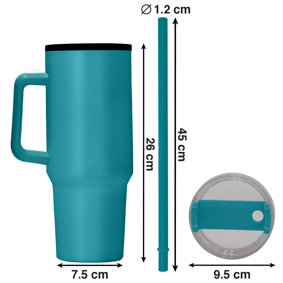 1200ml Polypropylene Enduro Mug - Turquoise - Image 2