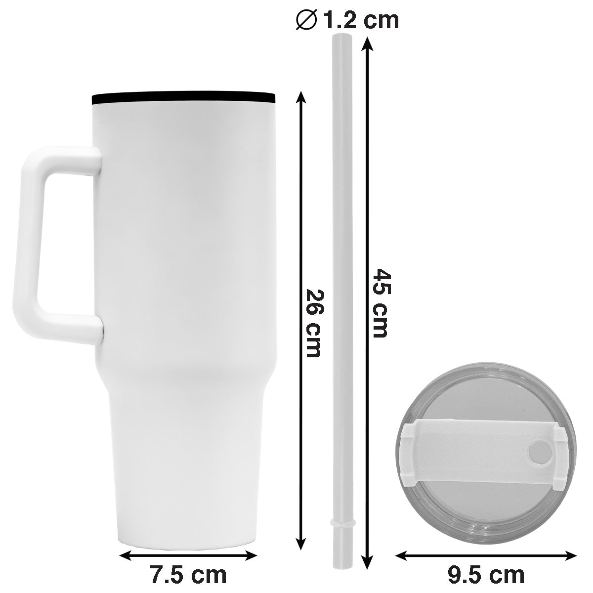 1200ml Polypropylene Enduro Mug - White - Image 2